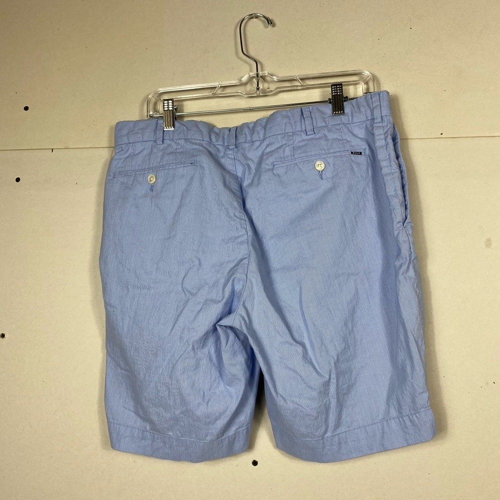 Polo Ralph Lauren preppy blue & white straight stretch fit shorts mens 36 - Picture 3 of 8